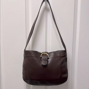 Coach Brown and Gold Super Soft Leather Shoulder Bag